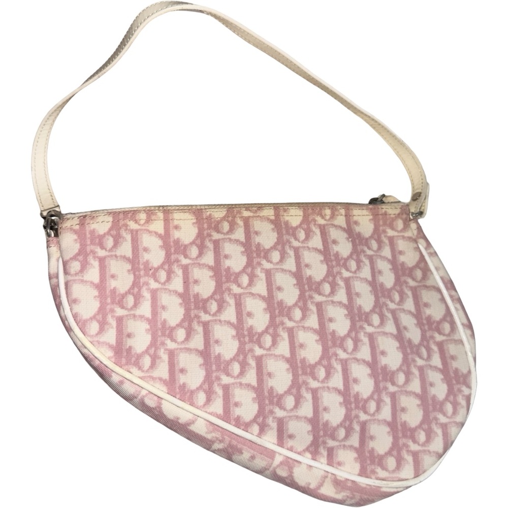 Dior Pink and Cream Saddle Bag